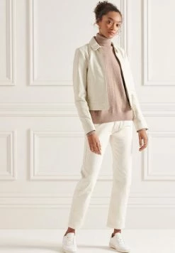 Superdry Leather Jacket - Off White