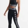 Superdry TRAINING CORE CROSS - Bustier - Black White Bold
