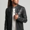 Superdry RACER - Leather Jacket - Black