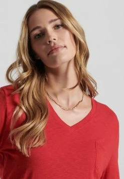 Superdry LONG SLEEVE POCKET - Long Sleeved Top - Rouge Red -Superdry Shop e34f9b8227e84f0783995f6ed5ac0a9a