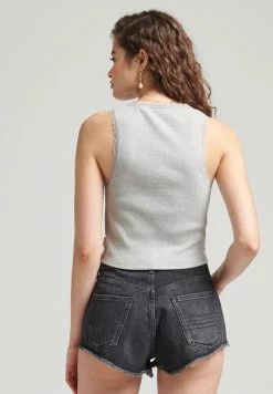 Superdry VINTAGE TRIM - Top - Grey Marl 6 Superdry VINTAGE TRIM - Top - Grey Marl -Superdry Shop e3620f6352ca491390cc5e092061ac3a