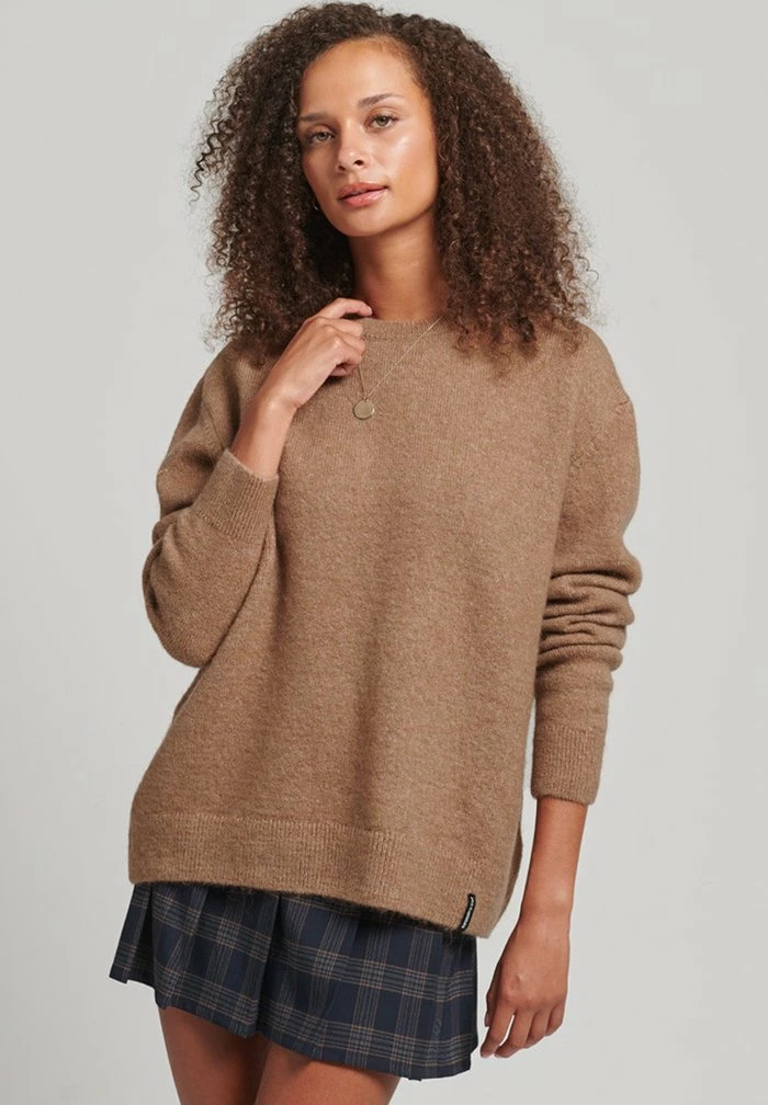 Superdry VINTAGE CLASSIC ESSENTIAL CREW - Jumper - Mink 1 Superdry VINTAGE CLASSIC ESSENTIAL CREW - Jumper - Mink