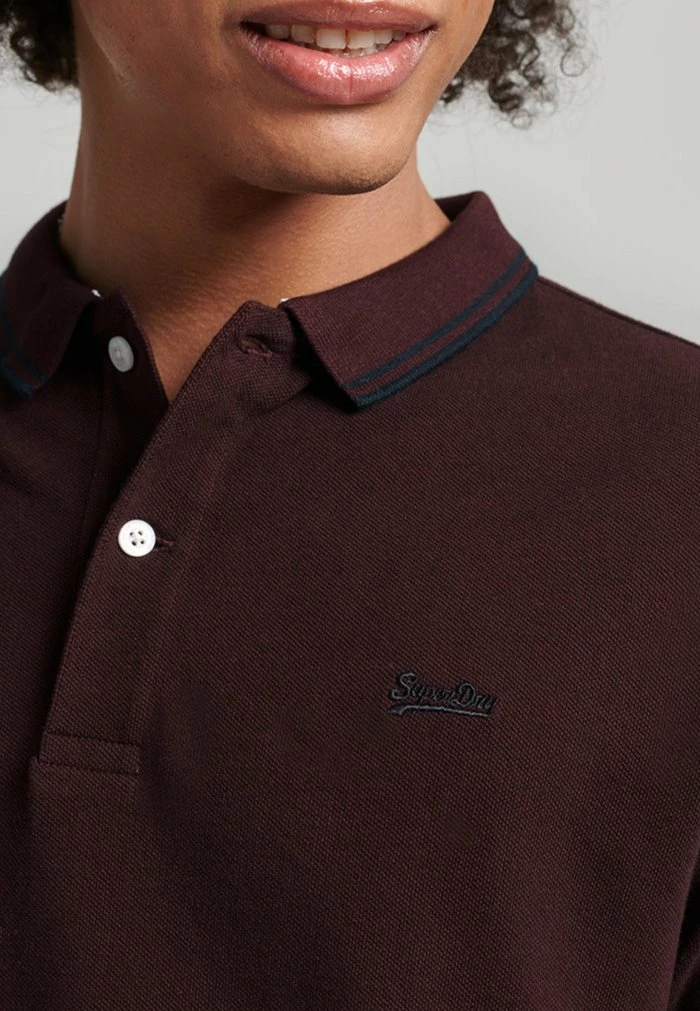 Superdry VINTAGE TIPPED - Polo Shirt - Rich Deep Burgundy Black 2 Superdry VINTAGE TIPPED - Polo Shirt - Rich Deep Burgundy Black - Image 2
