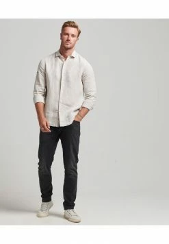 Superdry LONG SLEEVE - Shirt - Beige