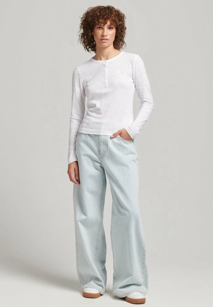 Superdry HENLEY - Long Sleeved Top - Optic 2 Superdry HENLEY - Long Sleeved Top - Optic - Image 2