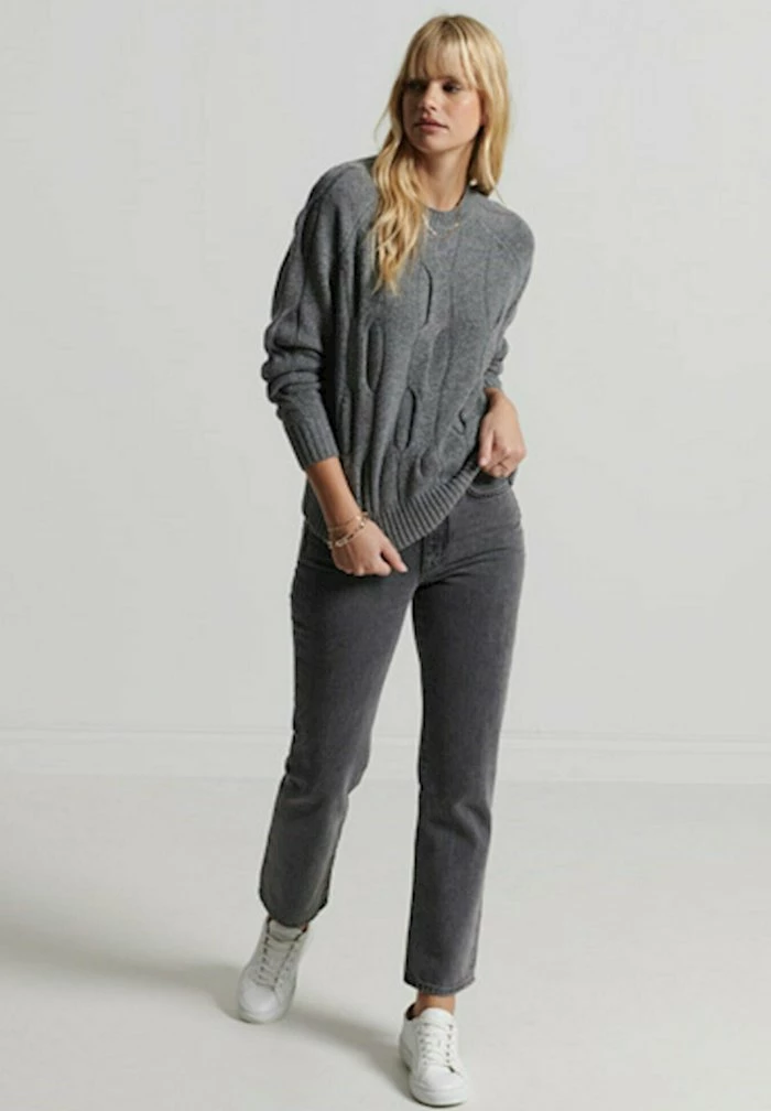 Superdry Jumper - Mid Grey Marl 2 Superdry Jumper - Mid Grey Marl - Image 2