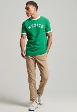 Alternative view of Superdry RINGSPUN FOOTBALL - Print T-shirt - Oregon Green