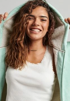 Superdry ESSENTIAL BORG - Zip-up Sweatshirt - Minted Marl -Superdry Shop e4968b719def4d0e9a980e5715f87f3c