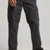 Superdry BAGGY - Cargo Trousers - Washed Black