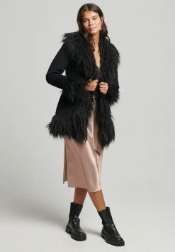 Superdry Shop 23 Superdry AFGHAN - Short Coat - Black