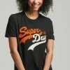 Superdry VINTAGE VL - Print T-shirt - Black