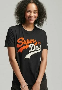 Superdry VINTAGE VL - Print T-shirt - Black