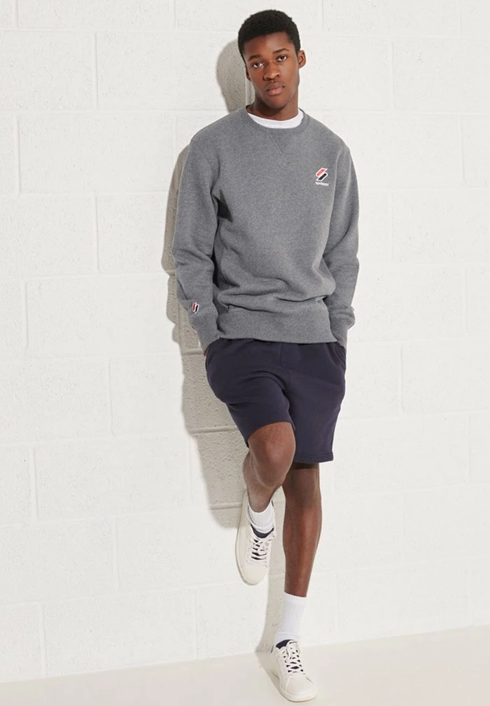 Superdry STYLE ESSENTIAL CREW NECK - Sweatshirt - Mid Grey Marl 1 Superdry STYLE ESSENTIAL CREW NECK - Sweatshirt - Mid Grey Marl