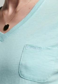 Superdry STUDIOS POCKET V-NECK - Basic T-shirt - Sky Blue -Superdry Shop e5ded177c6f84864b484602b220cb454