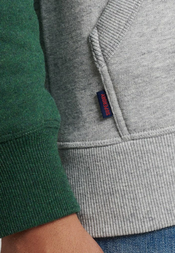 Superdry ESSENTIAL - Zip-up Sweatshirt - Athletic Grey Marl Campus Green Marl 4 Superdry ESSENTIAL - Zip-up Sweatshirt - Athletic Grey Marl Campus Green Marl - Image 4