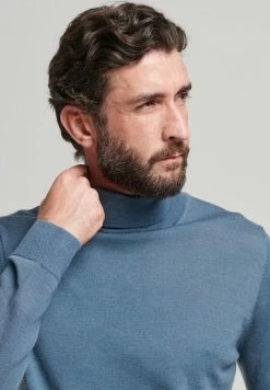 Superdry ROLL NECK - Jumper - Dry Slate Blue -Superdry Shop e829e48a1d3548eeabad9c0733a75427