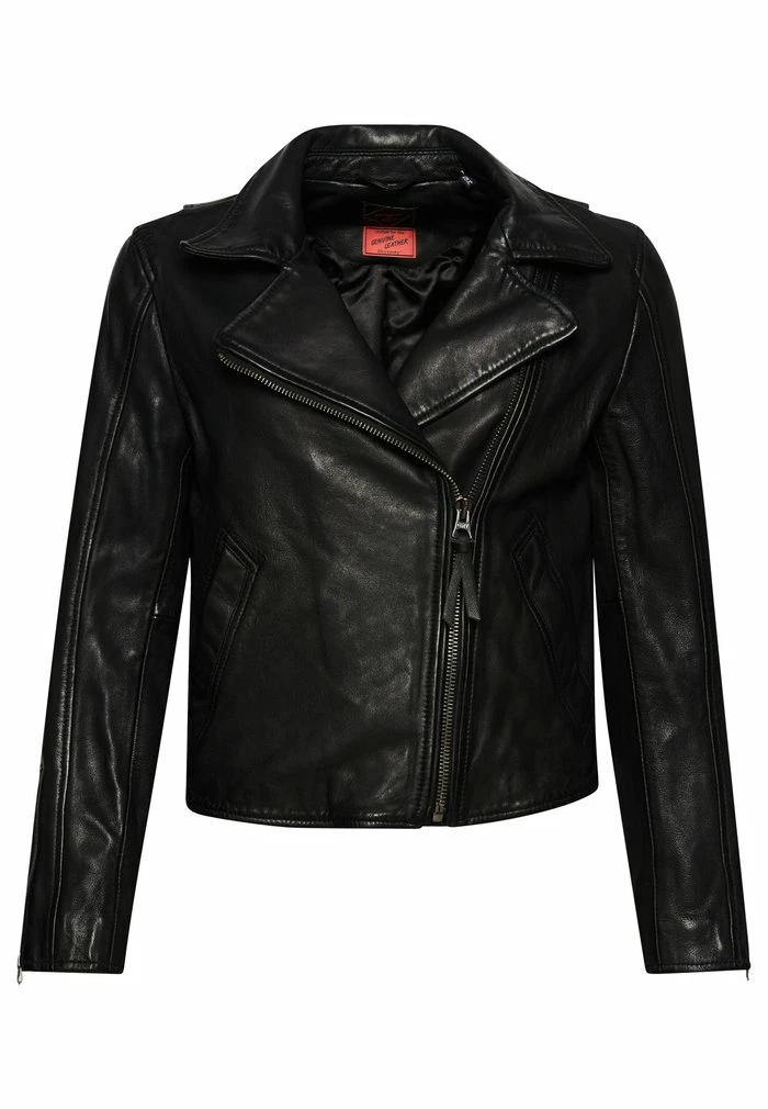 Superdry Leather Jacket - Vintage Black 5 Superdry Leather Jacket - Vintage Black - Image 5
