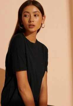 Superdry BACK STAGE RHINESTONE - Print T-shirt - Black