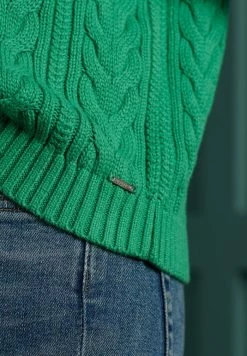 Superdry DROPPED SHOULDER CABLE CREW NECK - Jumper - Woodland Green -Superdry Shop e89d53d2063c4a5fb49fdaa0c4b0faa5