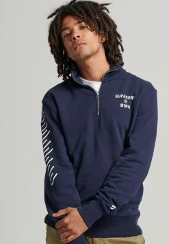 Superdry CODE CORE HALF - Sweatshirt - Rich Navy