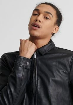 Superdry CURTIS LIGHT - Leather Jacket - Black -Superdry Shop e96bd4667a304cf09f779c77d1de8633