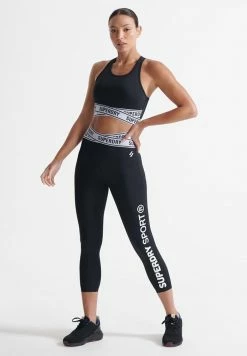 Superdry TRAINING CORE CROSS - Bustier - Black