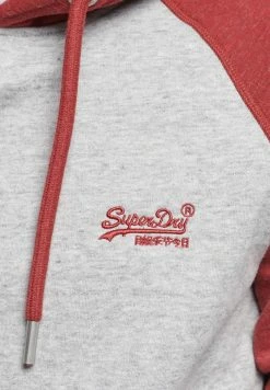 Superdry VINTAGE LOGO BASEBALL - Hoodie - Athletic Grey Marl Rhubarb Marl -Superdry Shop e9ad90d43ff548e8aa4daf4a258410f2
