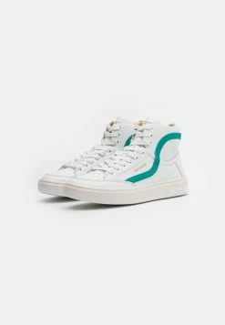Superdry BASKET LUX - High-top Trainers - White/aqua -Superdry Shop ea64201efad34b14b9b3ad8a1899d965