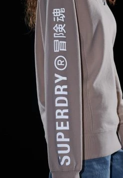 Superdry CODE LINEAR LOOSE CREW - Sweatshirt - Feather Grey -Superdry Shop ea79593666474cfaabd67a044f9a1c51