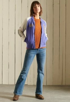 Superdry CROSSING LINES - Bomber Jacket - Regal Purple