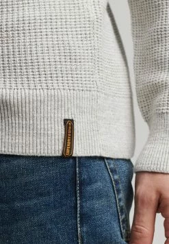 Superdry VINTAGE TEXTURED CREW - Jumper - Grey -Superdry Shop eae7f20eee884a2ba02fd296731b4c4c