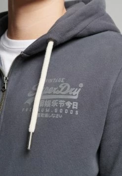 Superdry VINTAGE LOGO TONAL - Zip-up Sweatshirt - Charcoal -Superdry Shop eb03fb620cbf4c68a29134860d6a63b2