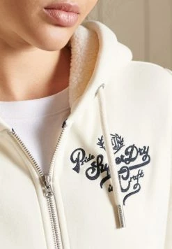 Superdry PRIDE IN - Zip-up Sweatshirt - Ecru -Superdry Shop eb2e7b6894cf44459d4070b48da4ce5c