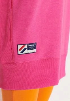 Superdry LOGO APPLIQUE CREW - Sweatshirt - Hot Pink Marl -Superdry Shop eb328fcf97b94e36a689232e6fa7903e