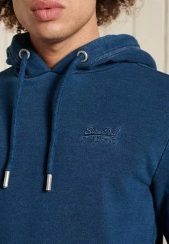Superdry VINTAGE LOGO EMBROIDERED - Hoodie - Mid Indigo -Superdry Shop ebc6eebc46914fcbb9e160b8e53d56ff