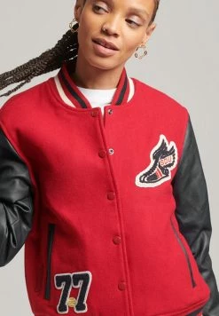 Superdry VARSITY - Bomber Jacket - Red