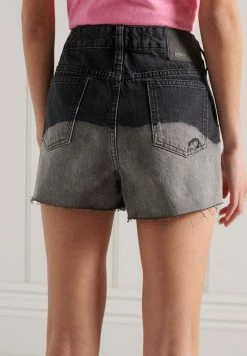 Superdry CUT OFF - Denim Shorts - Diy Wolcott Black Stone