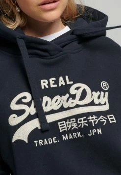 Superdry VINTAGE LOGO BOX FIT - Hoodie - Eclipse Navy -Superdry Shop ec88e453696744018ea9665637ae4ead