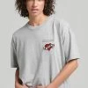 Superdry LOOSE FIT - Print T-shirt - Grey Marl