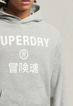 Superdry CODE CORE - Hoodie - Grey Marl -Superdry Shop ecdbb815f265483db0cc5a7138fc0ce7