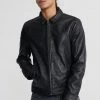 Superdry CURTIS LIGHT - Leather Jacket - Black