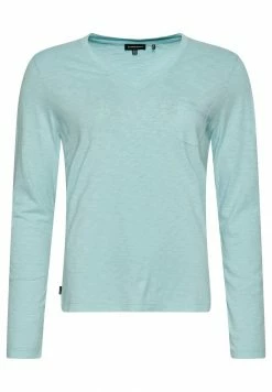 Superdry LONG SLEEVE POCKET - Long Sleeved Top - Sky Blue
