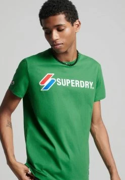 SUPERDRY SPORTSTYLE APPLIQUE - Print T-shirt - Galvinised Green