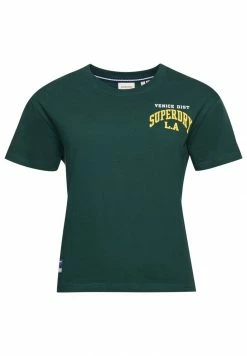 Superdry VARSITY ARCH - Print T-shirt - Enamel Green