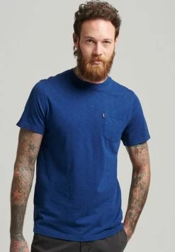 Superdry STUDIOS POCKET - Basic T-shirt - Pilot Mid Blue