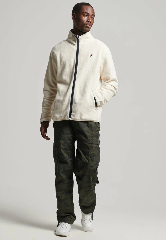 Superdry Fleece Jacket - Pale Oatmeal 2 Superdry Fleece Jacket - Pale Oatmeal - Image 2