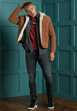 Superdry CORE LOGO VINTAGE STRIPE - Long Sleeved Top - Creek Red Marl