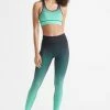 Superdry TRAINING ESSENTIAL - Leggings - Trousers - Black Hot Mint Ombre