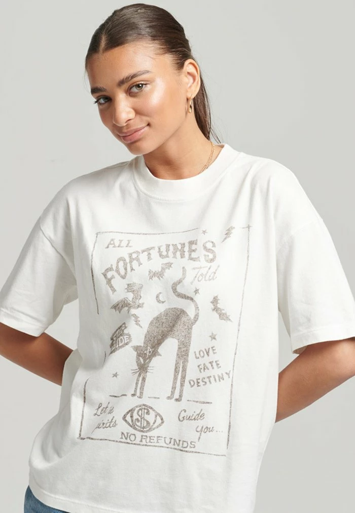 Superdry VINTAGE CELESTIAL - Print T-shirt - Off White 1 Superdry VINTAGE CELESTIAL - Print T-shirt - Off White