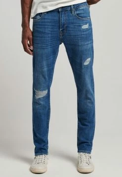 Superdry Slim Fit Jeans - Stanton Bright Blue Rip